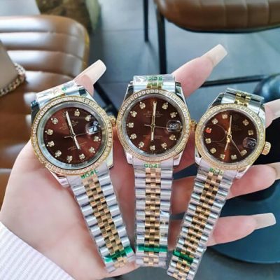 Đồng Hồ Rolex Nữ Nam dây demi gold máy pin Nhật cao cấp